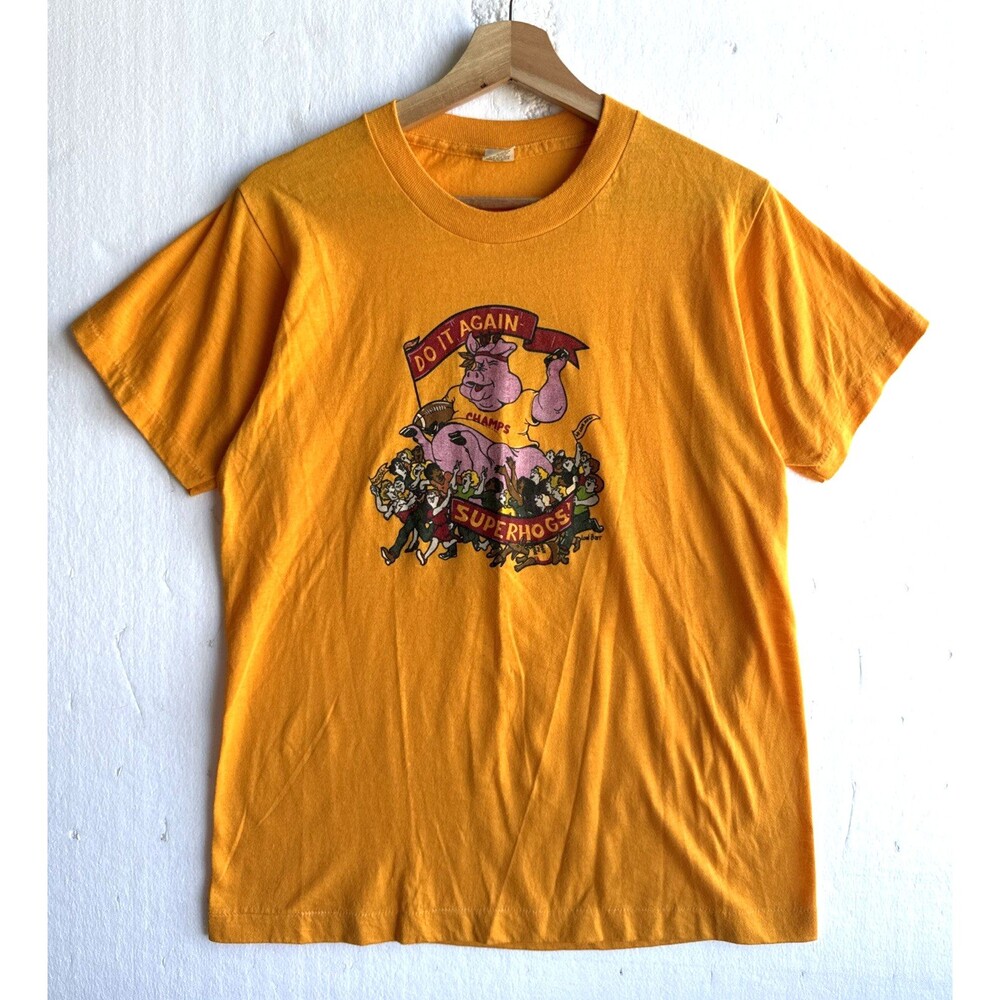 NWOT VTG 1983 Washington Redskins Superhogs Shirt Large Single Stitch NFL Yellow - Picture 2 of 8